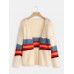 Casual Color Striped Long Sleeve Knit Cardigans