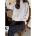 Cozy fall gray knit tops fall fashion high neck knit blouse