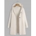 Women Casual Solid Color Hooded Cardigans