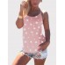 Star Print Back Cross Sleeveless Sling Casual Wild Tank Top