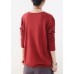 For Spring fall red knitted blouse fashion v neck knitted top