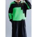 Oversized black patchwork green knitwear oversize o neck knitted pullover