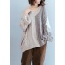 For Work gray knitted t shirt v neck patchwork trendy plus size knit sweat tops