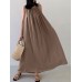 Solid Color Sleeveless Loose Cotton Maxi Dress